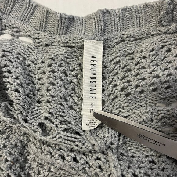 Aeropostale Womens Crochet knit Cardigan Sz Small Cottage Grandma Boho Festival - Picture 3 of 9